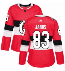 Womens Adidas Ottawa Senators 83 Christian Jaros Authentic Red 2017 100 Classic NHL Jersey 