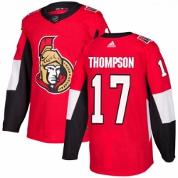 Youth Adidas Ottawa Senators 17 Nate Thompson Authentic Red Home NHL Jersey 