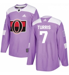 Youth Adidas Ottawa Senators 7 Kyle Turris Authentic Purple Fights Cancer Practice NHL Jersey 