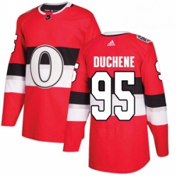 Youth Adidas Ottawa Senators 95 Matt Duchene Authentic Red 2017 100 Classic NHL Jersey 