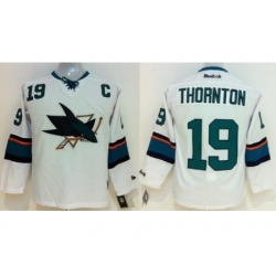 San Jose Sharks 19 Joe Thornton White NHL Hockey Jersey New Style