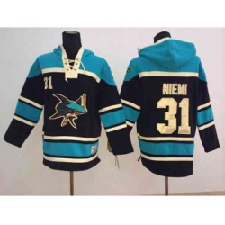 nhl jerseys san jose sharks #31 nieml black-green[pullover hooded sweatshirt]