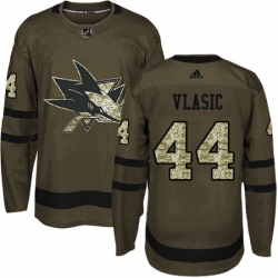 Youth Adidas San Jose Sharks 44 Marc Edouard Vlasic Premier Green Salute to Service NHL Jersey 