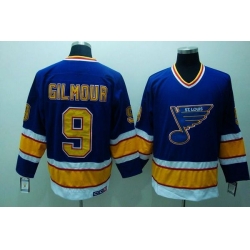 Blues #9 Doug Gilmour Stitched Blue CCM Throwback NHL Jersey