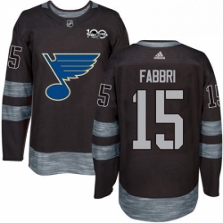 Mens Adidas St Louis Blues 15 Robby Fabbri Authentic Black 1917 2017 100th Anniversary NHL Jersey 