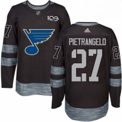 Mens Adidas St Louis Blues 27 Alex Pietrangelo Authentic Black 1917 2017 100th Anniversary NHL Jersey 