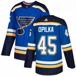 Mens Adidas St Louis Blues 45 Luke Opilka Premier Royal Blue Home NHL Jersey 