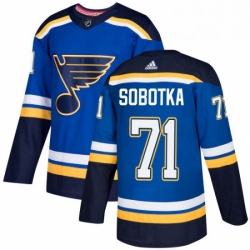 Mens Adidas St Louis Blues 71 Vladimir Sobotka Authentic Royal Blue Home NHL Jersey 