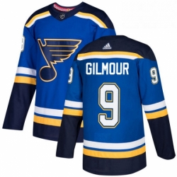 Mens Adidas St Louis Blues 9 Doug Gilmour Authentic Royal Blue Home NHL Jersey 