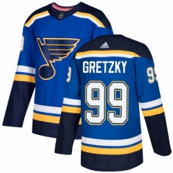 Mens Adidas St Louis Blues 99 Wayne Gretzky Authentic Royal Blue Home NHL Jersey 