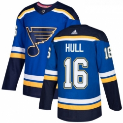 Youth Adidas St Louis Blues 16 Brett Hull Premier Royal Blue Home NHL Jersey 