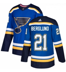 Youth Adidas St Louis Blues 21 Patrik Berglund Premier Royal Blue Home NHL Jersey 