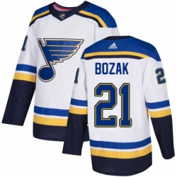 Youth Adidas St Louis Blues 21 Tyler Bozak Authentic White Away NHL Jersey 