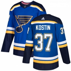 Youth Adidas St Louis Blues 37 Klim Kostin Authentic Royal Blue Home NHL Jersey 