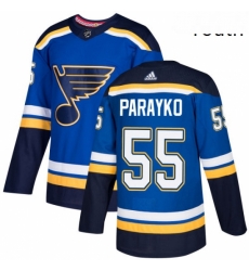 Youth Adidas St Louis Blues 55 Colton Parayko Authentic Royal Blue Home NHL Jersey 