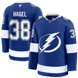 Men Tampa Bay Lightning  38 Brandon Hagel Blue Home Stitched Hockey Jersey