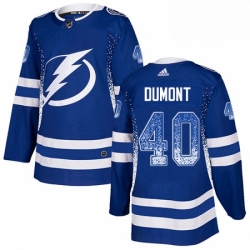 Mens Adidas Tampa Bay Lightning 40 Gabriel Dumont Authentic Blue Drift Fashion NHL Jersey 