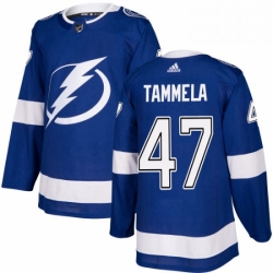 Mens Adidas Tampa Bay Lightning 47 Jonne Tammela Authentic Royal Blue Home NHL Jersey 