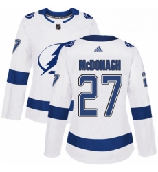 Womens Adidas Tampa Bay Lightning 27 Ryan McDonagh Authentic White Away NHL Jerse