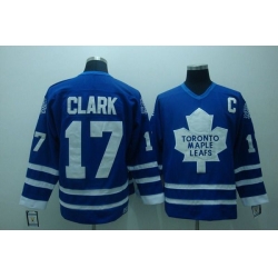 Maple Leafs #17 Wendel Clark Stitched Blue CCM Throwback NHL Jersey