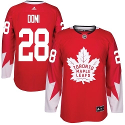 Maple Leafs #28 Tie Domi Red Alternate Stitched NHL Jersey