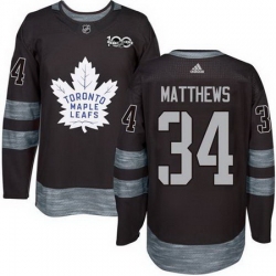 Maple Leafs #34 Auston Matthews Black 1917 2017 100th Anniversary Stitched NHL Jersey