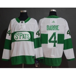 Maple Leafs #4 Tyson Barrie White Authentic St  Pats Stitched Hockey Jersey