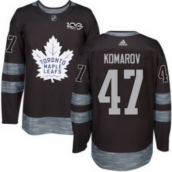 Maple Leafs #47 Leo Komarov Black 1917 2017 100th Anniversary Stitched NHL Jersey