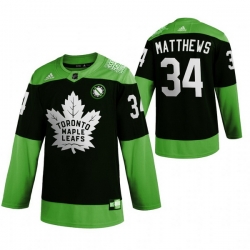Men Toronto Maple Leafs 34 Auston Matthews Green 2020 Adidas Jersey
