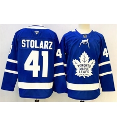 Men Toronto Maple Leafs  41 Anthony Stolarz Fanatics Home Blue Premium Player Jersey