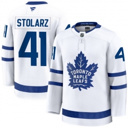 Men Toronto Maple Leafs Anthony Stolarz 41 Fanatics Away White Premium Stitched Hockey Jersey