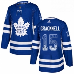 Mens Adidas Toronto Maple Leafs 15 Adam Cracknell Authentic Blue Drift Fashion NHL Jersey 