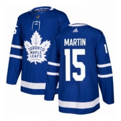 Mens Adidas Toronto Maple Leafs 15 Matt Martin Authentic Royal Blue Home NHL Jersey 