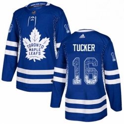 Mens Adidas Toronto Maple Leafs 16 Darcy Tucker Authentic Blue Drift Fashion NHL Jersey 