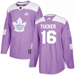 Mens Adidas Toronto Maple Leafs 16 Darcy Tucker Authentic Purple Fights Cancer Practice NHL Jersey 