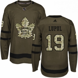 Mens Adidas Toronto Maple Leafs 19 Joffrey Lupul Authentic Green Salute to Service NHL Jersey 