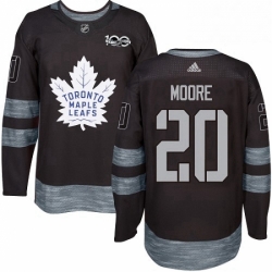 Mens Adidas Toronto Maple Leafs 20 Dominic Moore Authentic Black 1917 2017 100th Anniversary NHL Jersey 