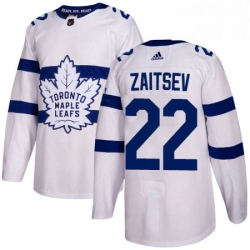 Mens Adidas Toronto Maple Leafs 22 Nikita Zaitsev Authentic White 2018 Stadium Series NHL Jersey 