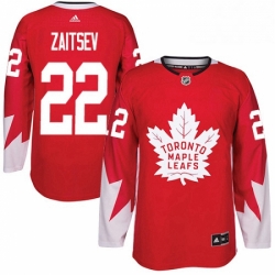 Mens Adidas Toronto Maple Leafs 22 Nikita Zaitsev Premier Red Alternate NHL Jersey 