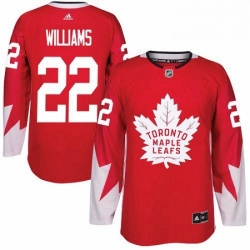 Mens Adidas Toronto Maple Leafs 22 Tiger Williams Authentic Red Alternate NHL Jersey 