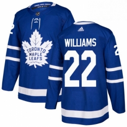 Mens Adidas Toronto Maple Leafs 22 Tiger Williams Premier Royal Blue Home NHL Jersey 