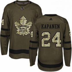 Mens Adidas Toronto Maple Leafs 24 Kasperi Kapanen Authentic Green Salute to Service NHL Jersey 