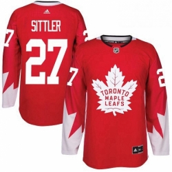 Mens Adidas Toronto Maple Leafs 27 Darryl Sittler Premier Red Alternate NHL Jersey 