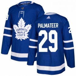 Mens Adidas Toronto Maple Leafs 29 Mike Palmateer Premier Royal Blue Home NHL Jersey 