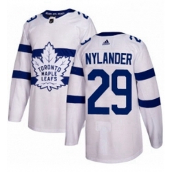 Mens Adidas Toronto Maple Leafs 29 William Nylander Authentic White 2018 Stadium Series NHL Jersey 