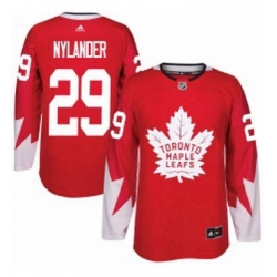 Mens Adidas Toronto Maple Leafs 29 William Nylander Premier Red Alternate NHL Jersey 