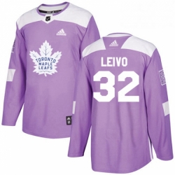 Mens Adidas Toronto Maple Leafs 32 Josh Leivo Authentic Purple Fights Cancer Practice NHL Jersey 