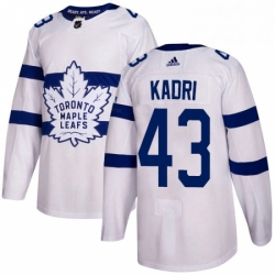 Mens Adidas Toronto Maple Leafs 43 Nazem Kadri Authentic White 2018 Stadium Series NHL Jersey 