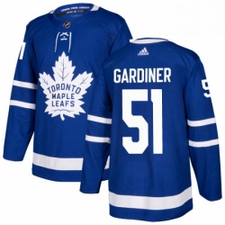 Mens Adidas Toronto Maple Leafs 51 Jake Gardiner Authentic Royal Blue Home NHL Jersey 