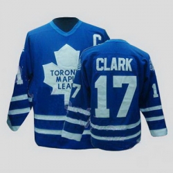 Toronto Maple Leafs 17 Wendel Clark Blue CCM Throwback Jersey